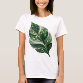 Fängslande Silver GRÖN BLAD MED STJÄRNOR Citat Des T Shirt