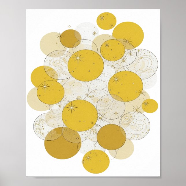 Fängslande silver GULDA STJÄRNOR OCH CIRKLAR Poster (Framsidan)