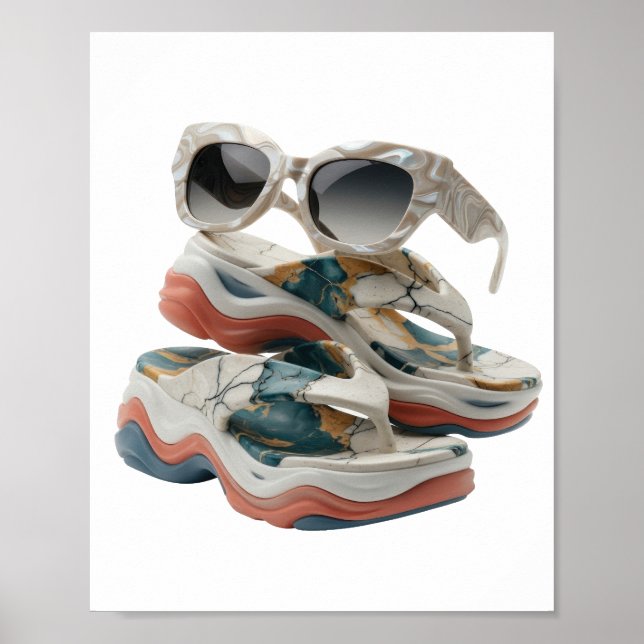 Fängslande silver MARBLE SHOES OCH SOLGLASÖGONBryn Poster (Framsidan)