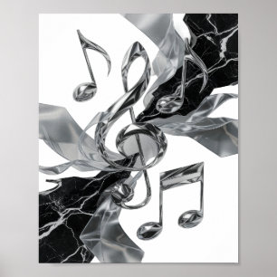 Fängslande Silver MUSIK I RÖRELSE Anpassad design Poster