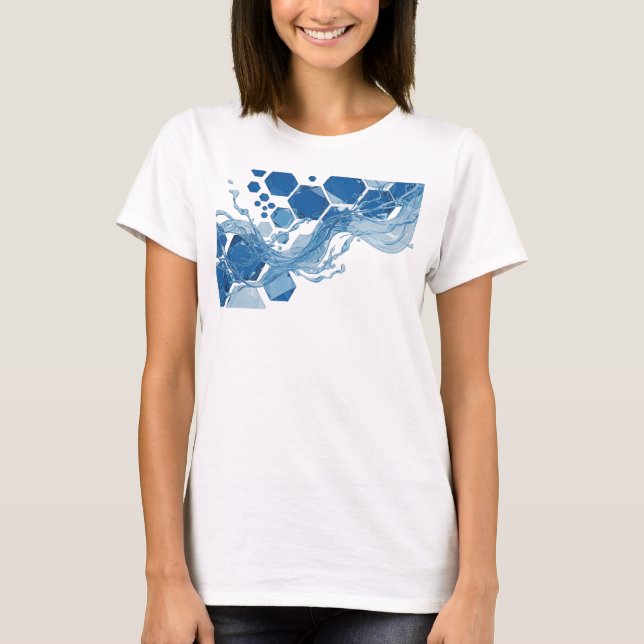 Fängslande Silver VATTENFLÖDE Grafisk T-shirt (Framsida)