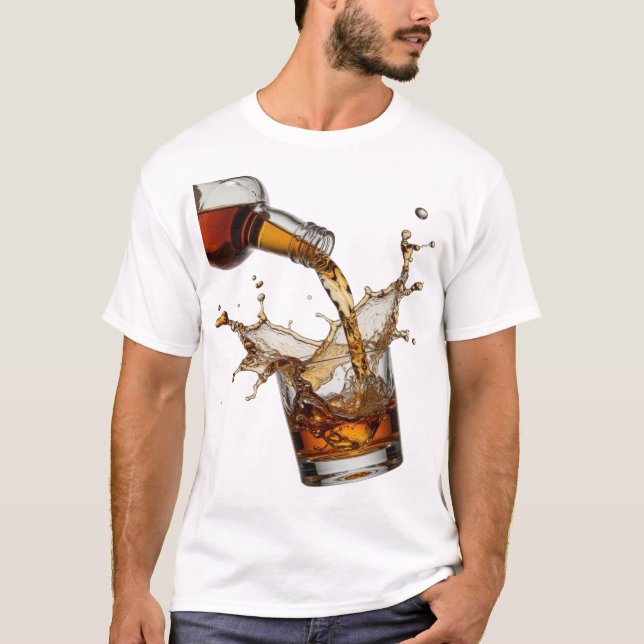 Fängslande Silver WHISKY STänk 3D Text Konst T Shirt (Framsida)