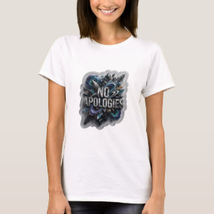Fängslande silvertextdesign utan ursäkt t shirt