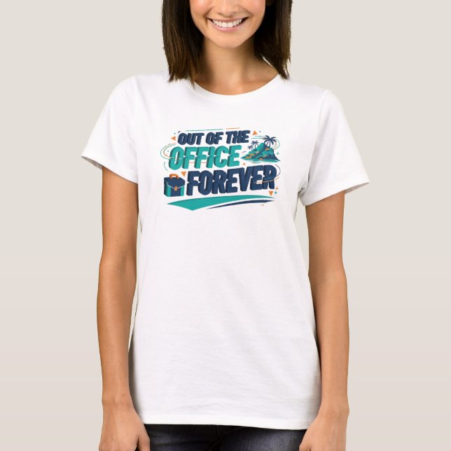 Fängslande Teal FRÅNvarande på ARBETET Statement D T Shirt (Framsida)
