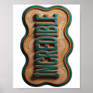 Fängslande Teal OTROLIG Design Poster