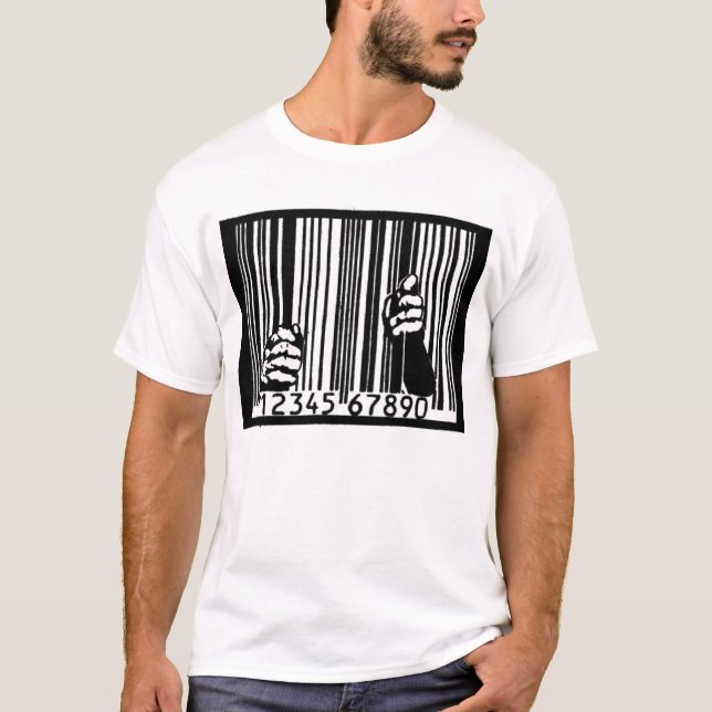 Fängslat av barcoden tee shirt (Framsida)