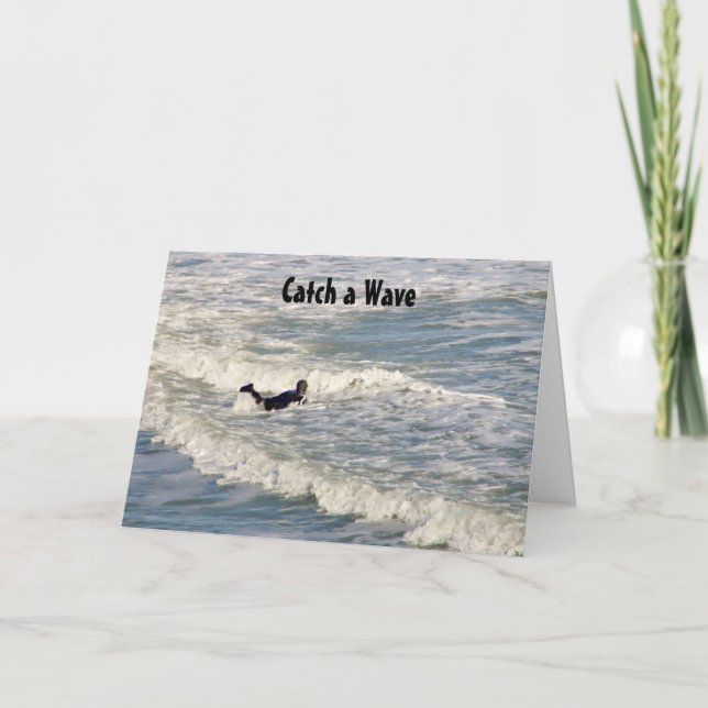FÅNGST A WAVE BIRTHDAY ÖNSKEMÅL KORT (Framsida)
