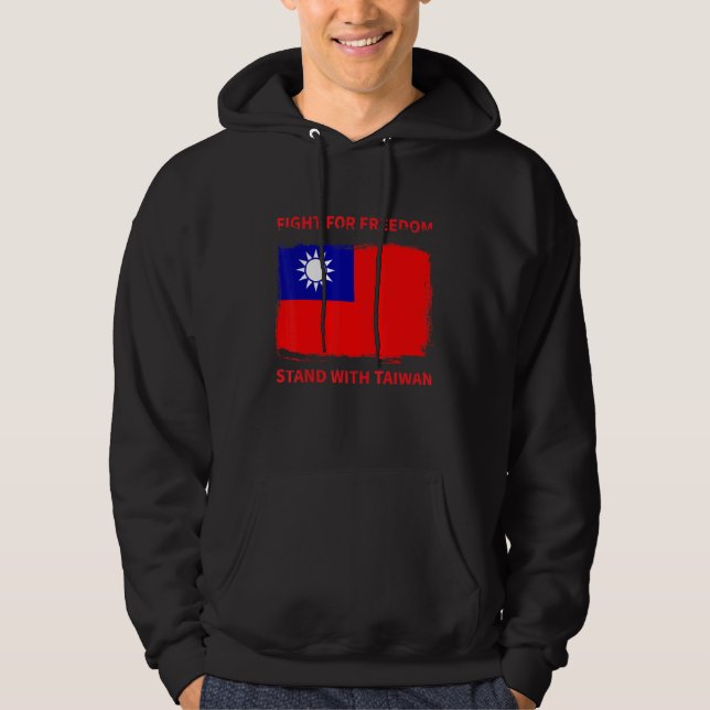 Fångst för frihet med Taiwan-Flagga Hoodie (Framsida)