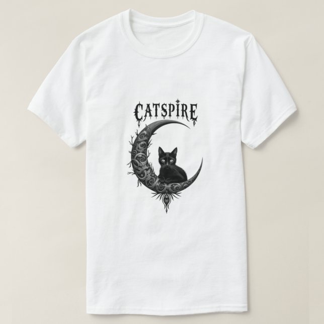 FÅNGST: Gothic Måne & Cat T-Shirt Design (Design framsida)
