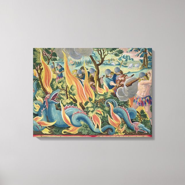 Fångst i Indien med Klubbar och bågar Canvastryck (Framsida)