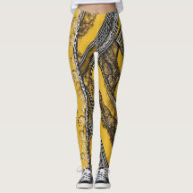 Fångst i Mustard AI Art Leggings