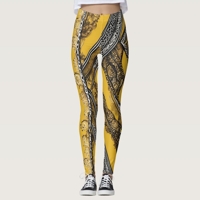 Fångst i Mustard AI Art Leggings (Framsida)