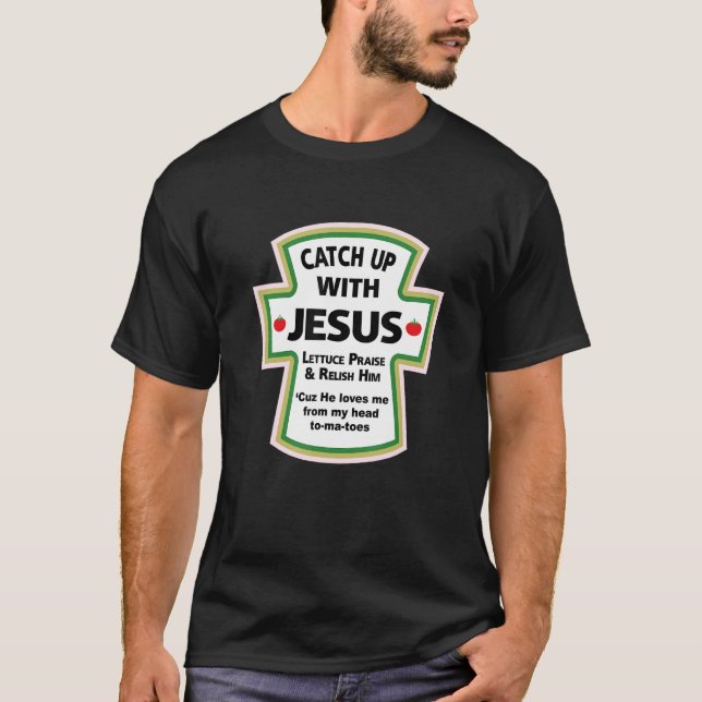 FÅNGST MED JESUS T-SHIRT Best Religion Tee (Framsida)