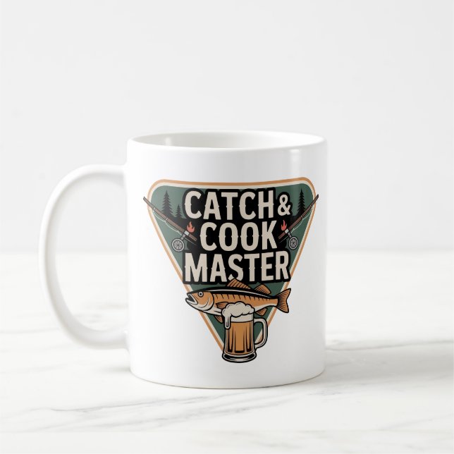 Fångst- och Cook Master Badge Fishing, Grilling Be Kaffemugg (Vänster)
