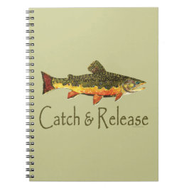 Fångst- och frigöringsregnbågsfiske anteckningsbok