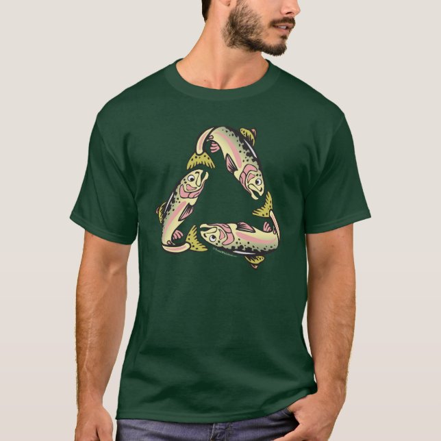 Fångst- och frigöringsregnbågsfiske t-shirt (Framsida)