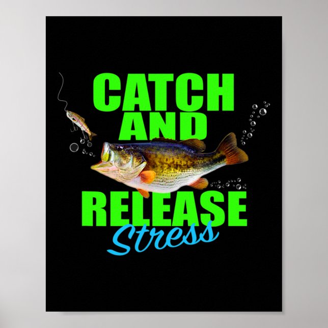 Fångst och frisläppande av fångst Stressar fiskfis Poster (Framsidan)