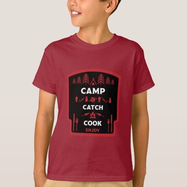 Fångst- och lägerfiske t shirt (Framsida)