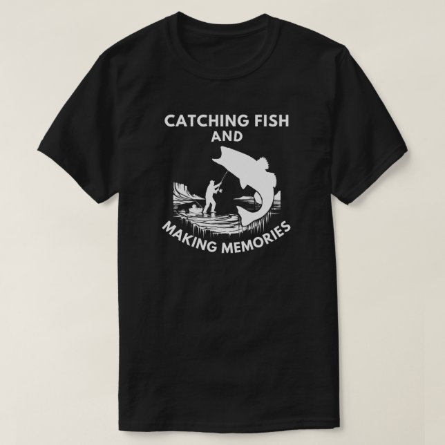 Fångst och Skapar minnen | Isfiske T Shirt (Design framsida)