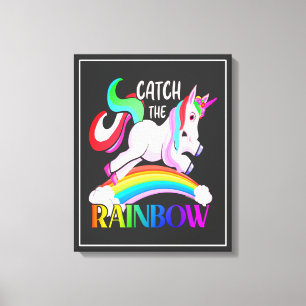 Fångst regnbåge - Unicorn-15989 Canvastryck