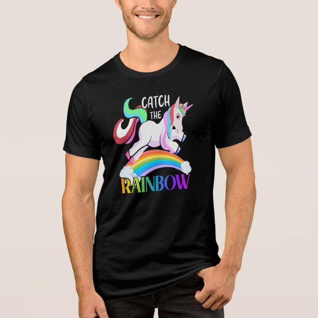 Fångst regnbåge - Unicorn-15989 T Shirt (Framsida)