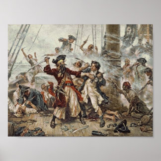 Fångsten av Blackbeard Pirat Poster