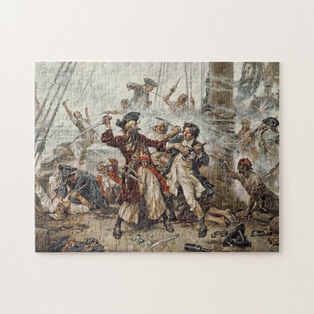 Fångsten av Blackbeard Pirat Puzzle Pussel (Horisontell)