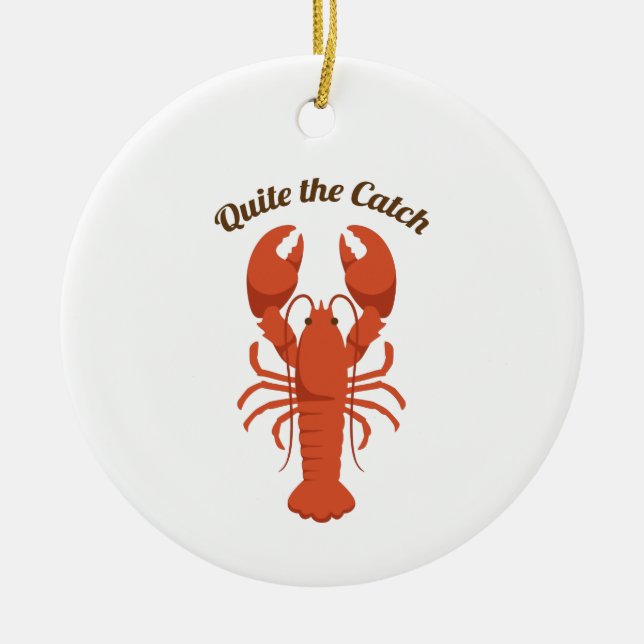 Fångsten Julgransprydnad Keramik (Framsidan)