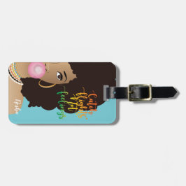 Fångstflygning utan besvär, svart kvinna, gum, blå bagagebricka