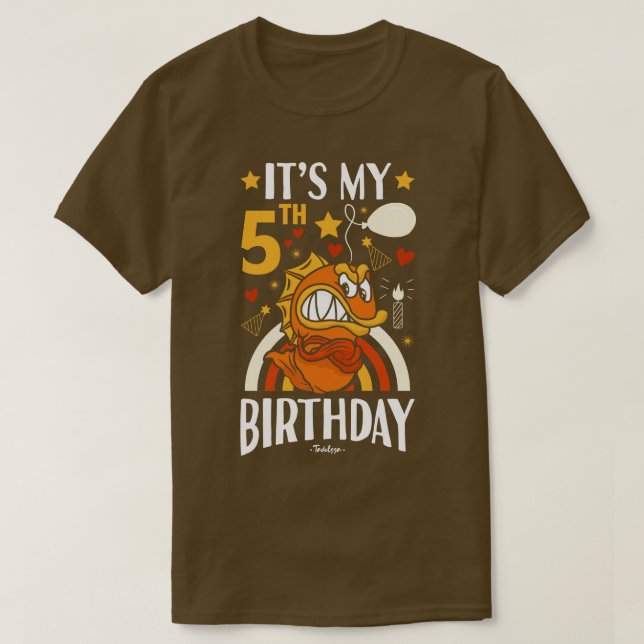 Fångstgåvor från femte födelsedag t shirt (Design framsida)