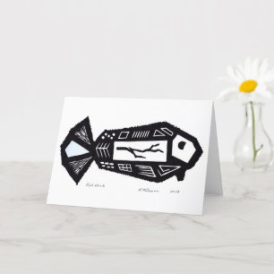 Fångstift-Linocut-designkort Kort