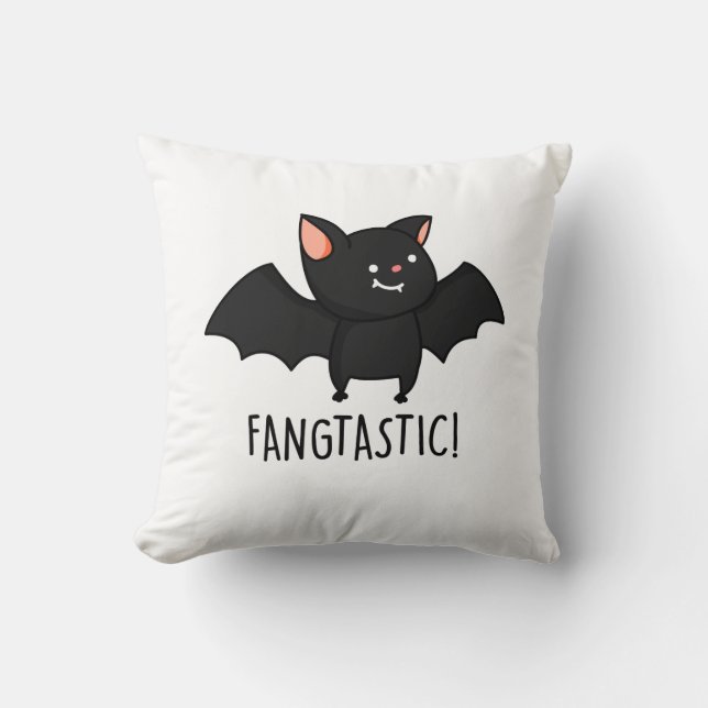 Fangtastic Funny Halloween Pun Kudde (Framsida)