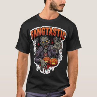 Fangtastiska zombie-jackolanterns skrämmande t shirt