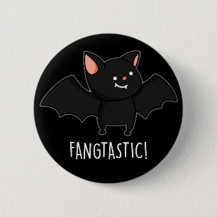 Fangtastiskt roligt Halloween skämt mörk bakgrund Knapp