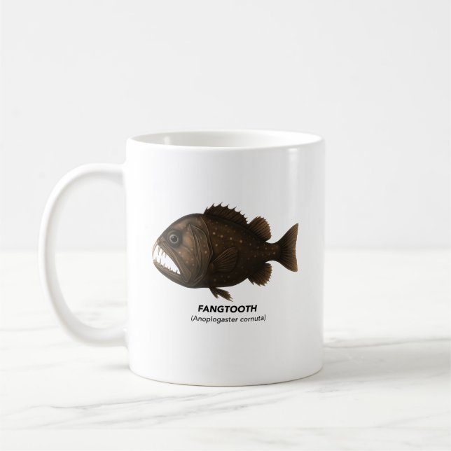 Fangtooth - Marine Animals of California Kaffemugg (Vänster)