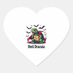 Fangy Turtle Hjärtformat Klistermärke