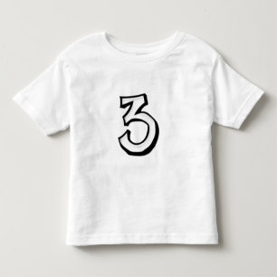 Fånig 3 vita barn T-shirt