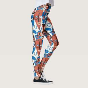 Fånig Ansikte inspirerat av Picasso Retro Modern Leggings