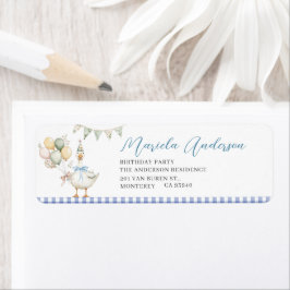 Fånig av vattenfärgsfärg, Elegant, födelsedagsfest Returadress Etikett