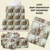 Fånig Baby Orangutan Wrapping Papper
