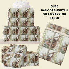 Fånig Baby Orangutan Wrapping Papper Presentpapper