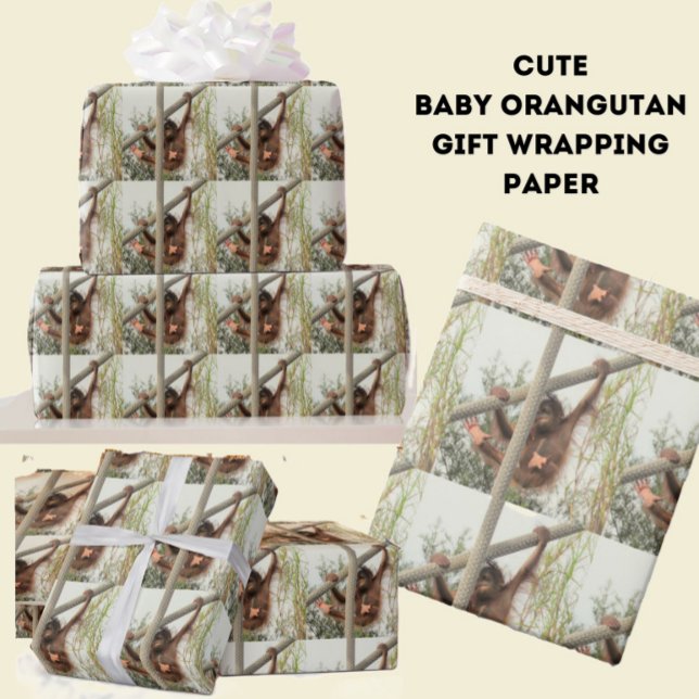 Fånig Baby Orangutan Wrapping Papper Presentpapper (Skapare uppladdad)