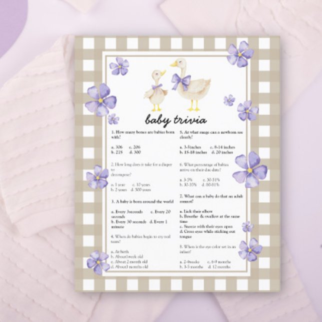 Fånig, babydusch - Baby-trivia-spel (Skapare uppladdad)