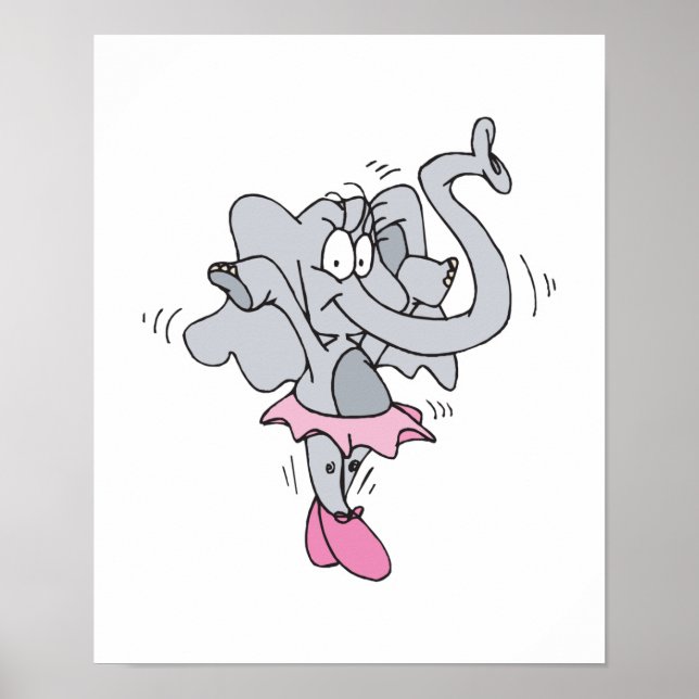 fånig ballerina elephant poster (Framsidan)