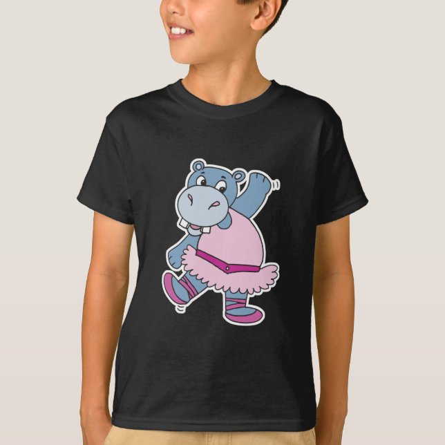 fånig ballerina hippo t shirt (Framsida)