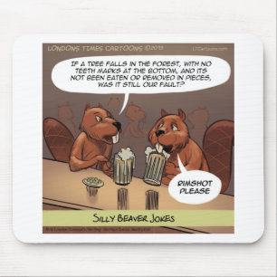 Fånig Beaver Jokes Funny Tecknad Musmatta