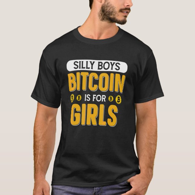 Fånig Boys Bitcoin är för Girls Retro BTC-krypteri T Shirt (Framsida)