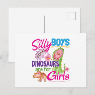 Fånig Boys Dinosaurs är till för Girls - Cute Vykort