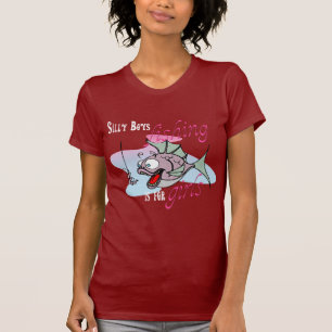 Fånig Boys Fishing är för flickor Fishing TShirt D T Shirt