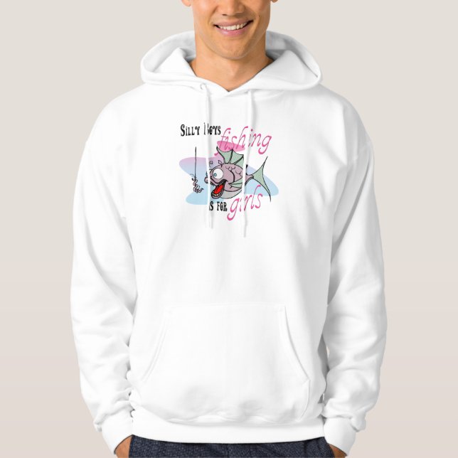 Fånig Boys Fishing är för flickor Fishing TShirt Sweatshirt (Framsida)